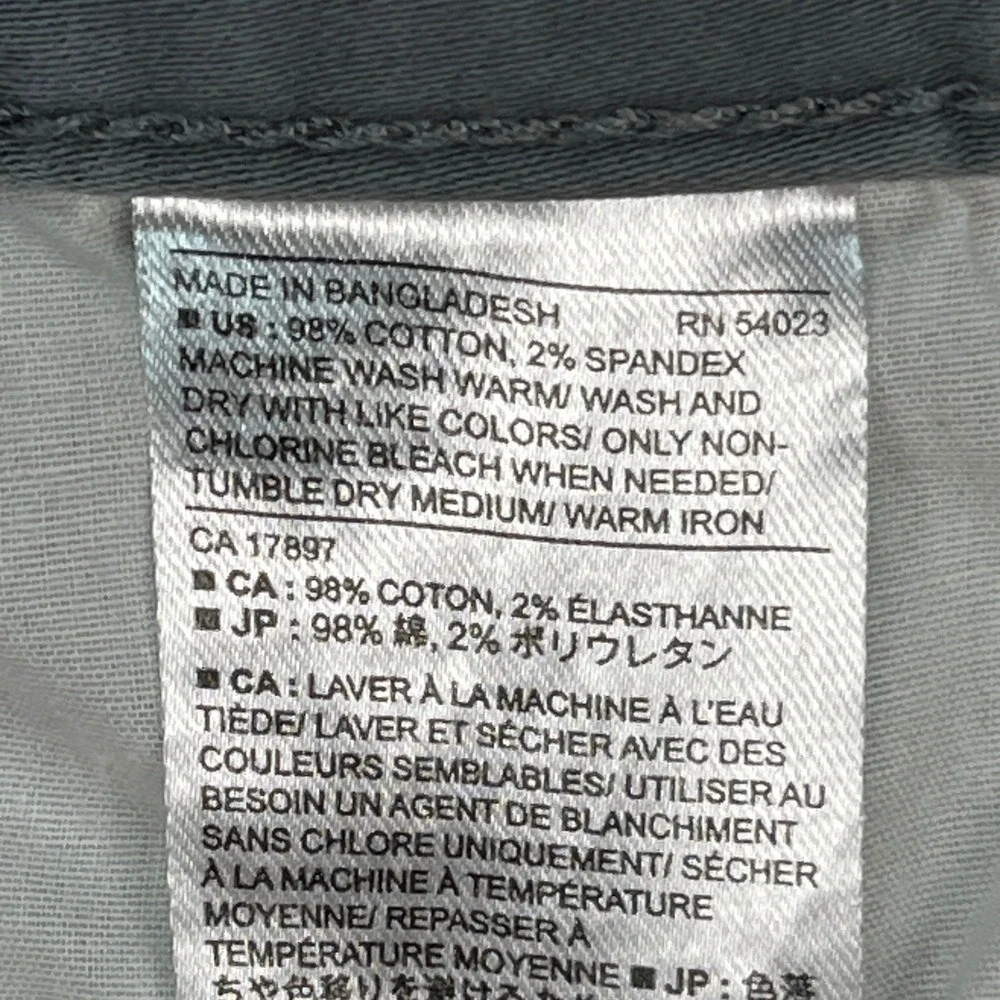 Banana Republic Slim Fit Pants Mens 36x30‎ Gray 5-Pocket Flat Front Twill Denim